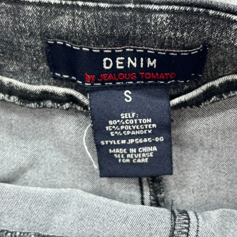 Denim by Jealous Tomato Skort Womens S Black Acid Wash Wrap Skirt Edgy Grunge